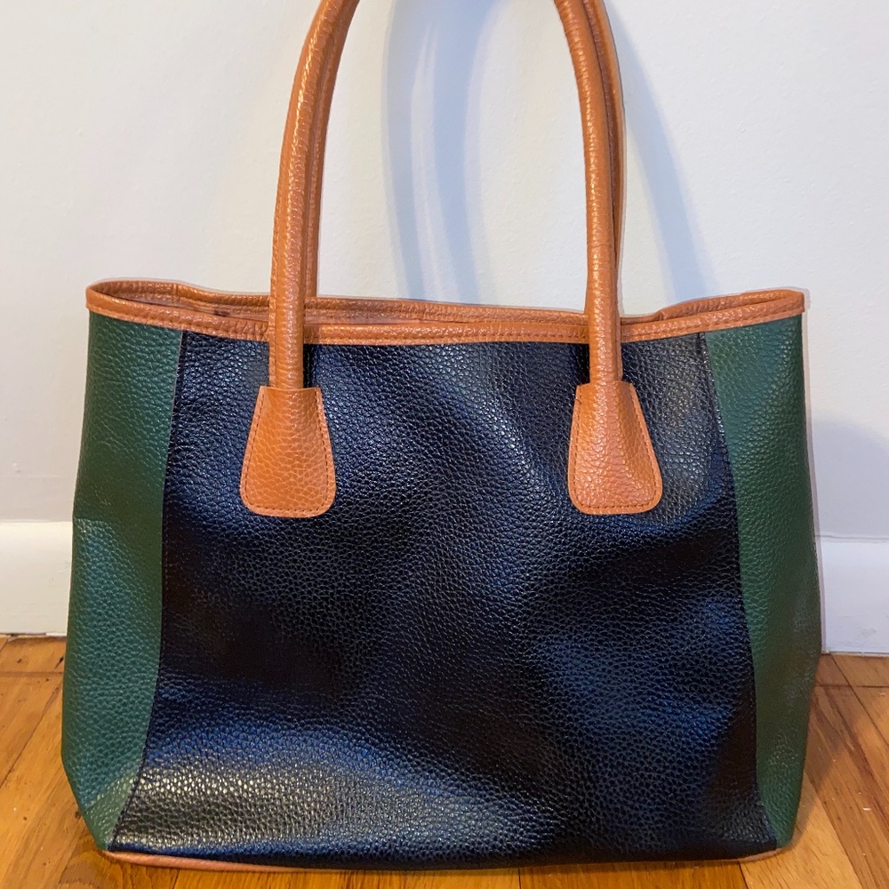 LIKE NEW VINTAGE Neiman Marcus Colorblock Tote